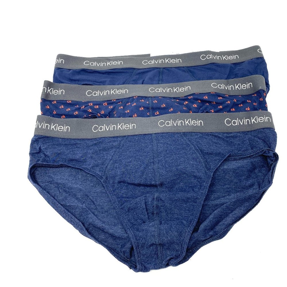 💖MEGA SALE💖Calvin Klein 3 PACK Blue Underwear Brief Cotton Men's NP21660416